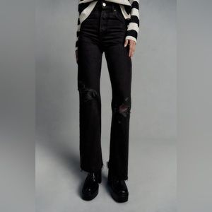 Zara TRF Wide Leg Ripped Jeans (nwt)